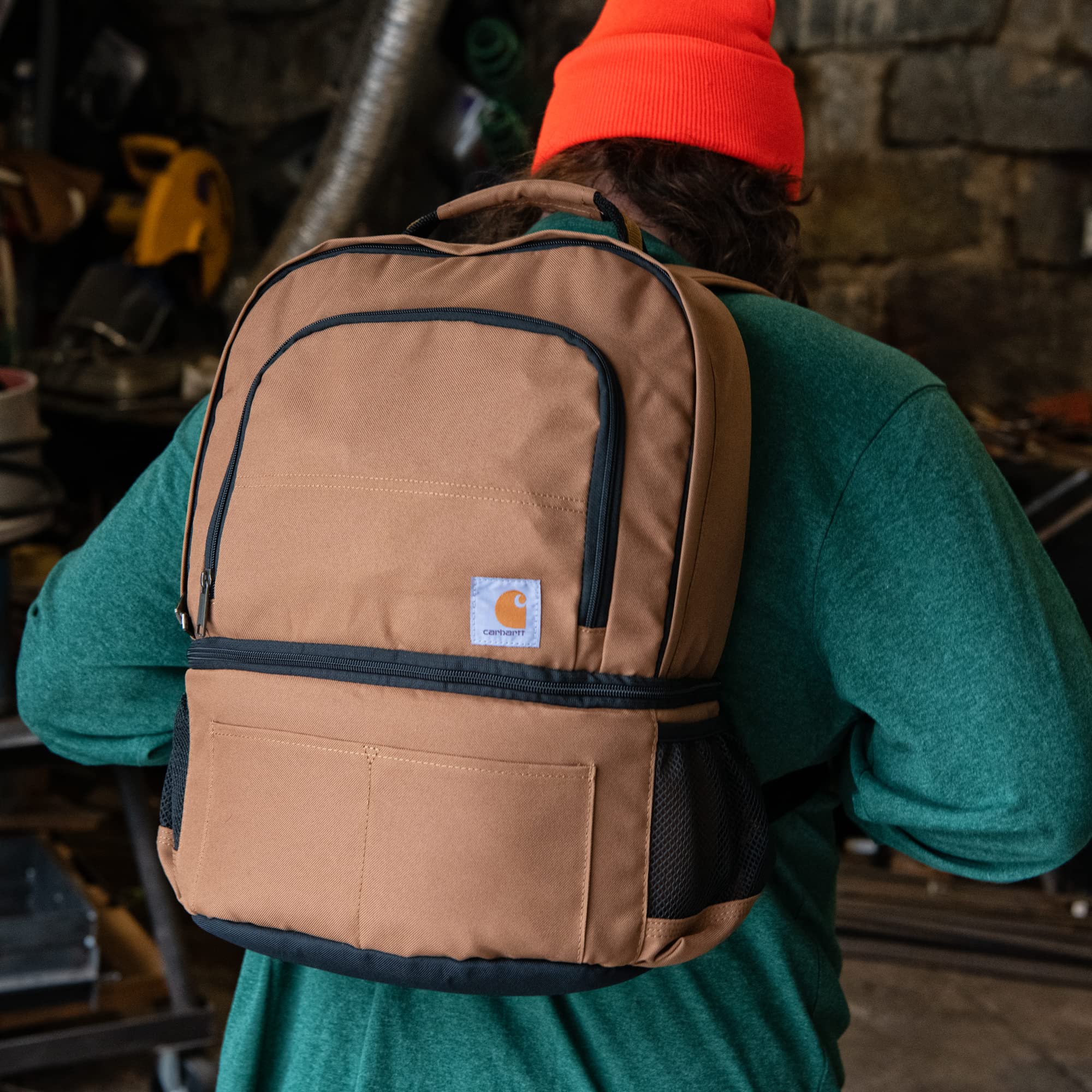 Carhartt Insulated 24 Can Two Compartment Cooler Backpack - Water-Resistant, Durable for Camping, Beach & Travel - Perfect for Picnics, Tailgating & Outdoor Adventures