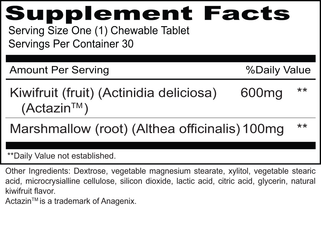 Kiwi Kleanse Chewable Constipation Relief Tablets (30 Count) - Natural Digestive Support for Occasional Constipation - Easy to Take at Home, Work or Travel