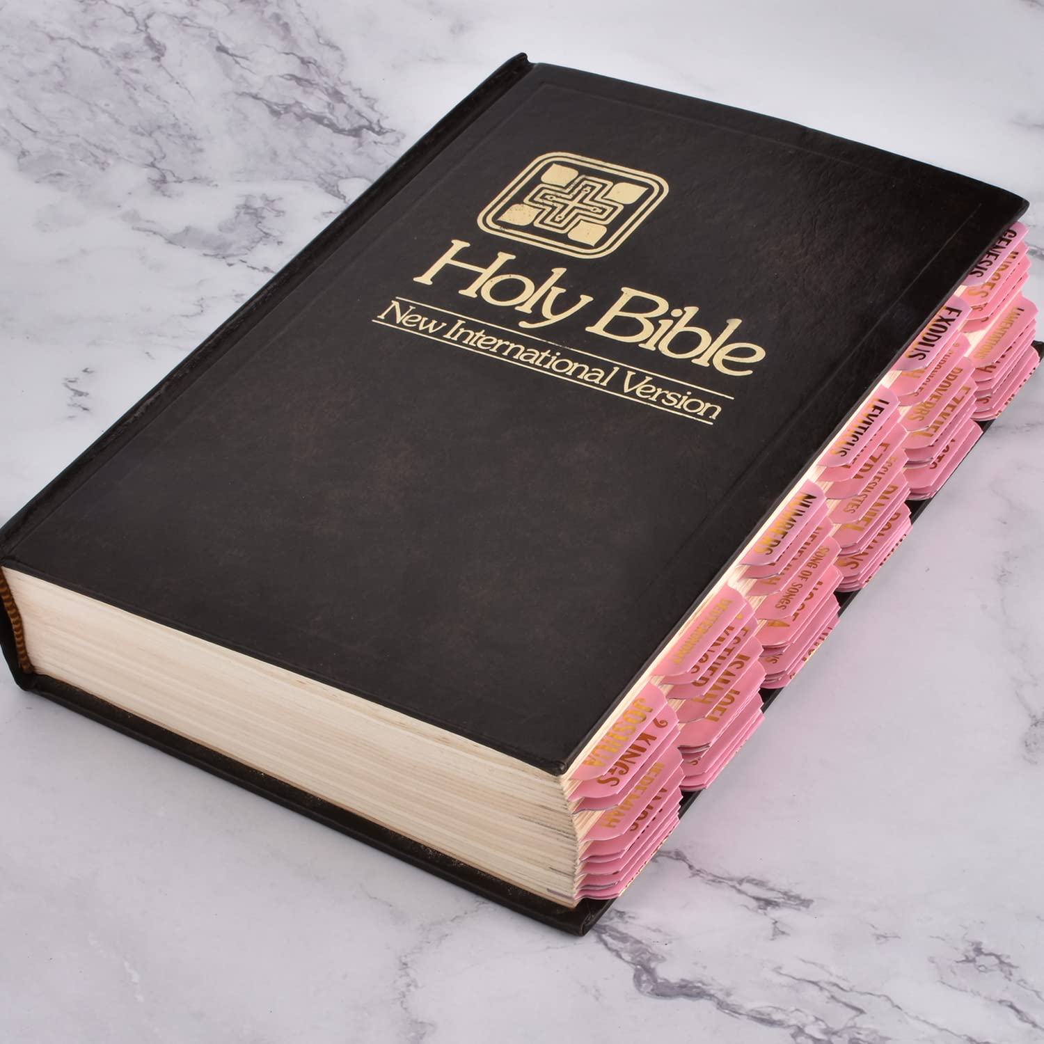 Bible Index Tabs - 122 Pcs Matte Laminated Floral Design Tabs for Old & New Testament, Pink with Gold Foil - Perfect for Bible Journaling, Scripture Study & Church Gift Ideas