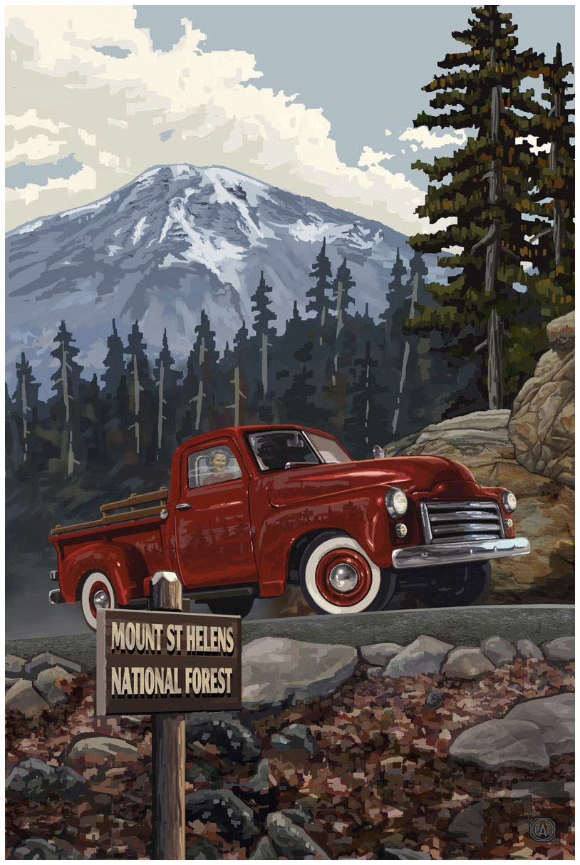 Mt St Helens National Forest Giclee Art Print - 30x45 Inch Wall Decor Landscape Poster by Paul A. Lanquist - Perfect for Living Room, Office & Home Decoration