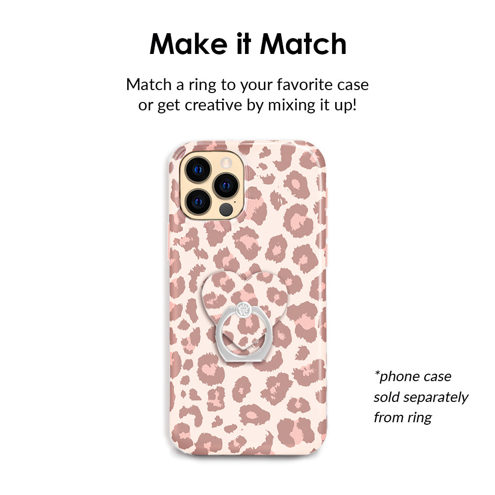 Blush Leopard Phone Ring Holder - Grip Stand for Smartphones, Selfies & Videos - Perfect for iPhone, Samsung & Android Devices - Stylish & Secure Phone Accessory for Hands-Free Use