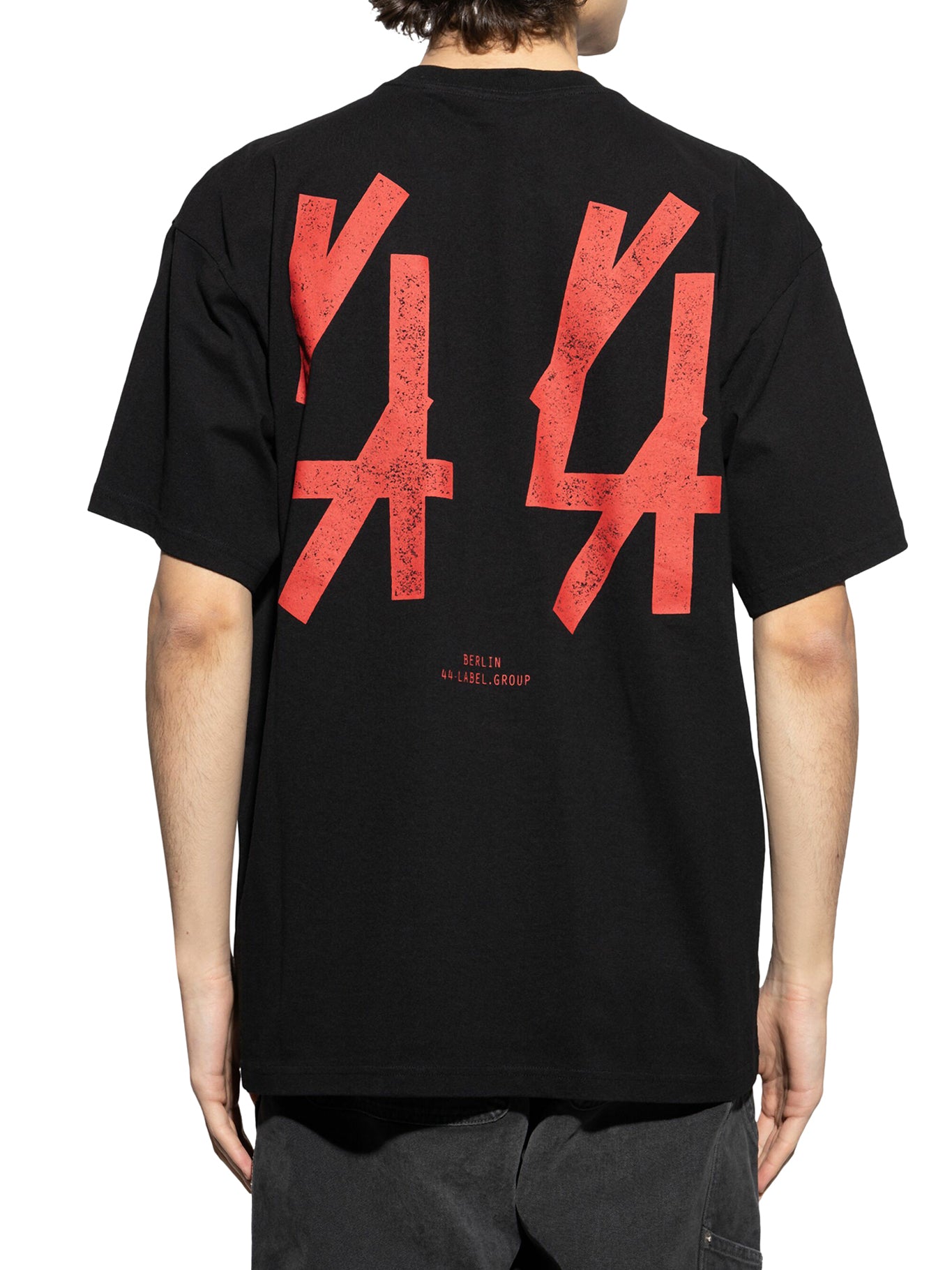 44 Labelgroup Guestlist Tee - Black Cotton T-Shirt for Men | B0030556Fa582P575 | Casual Streetwear for Concerts & Nightlife