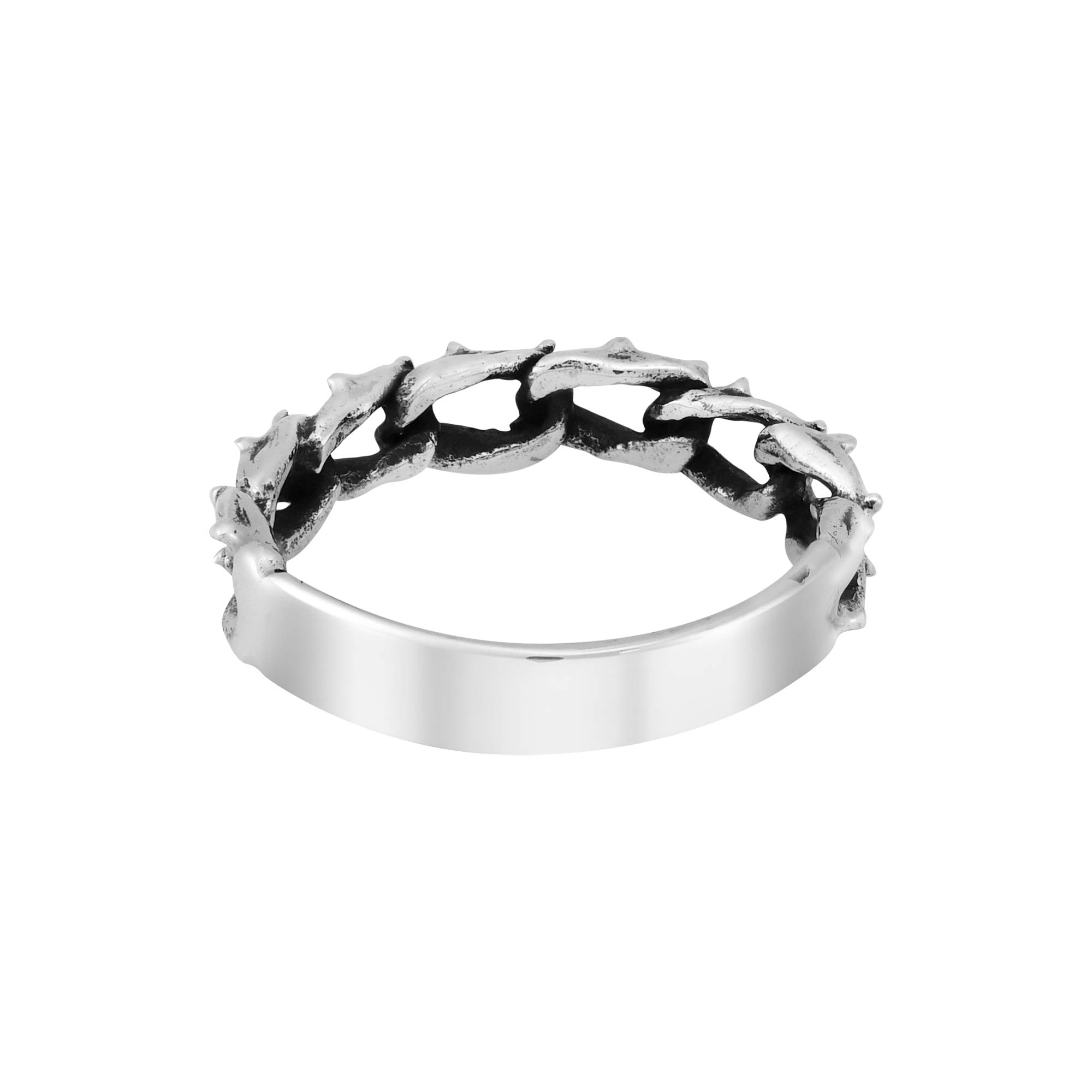 AeraVida .925 Sterling Silver Barbed Wire Band Ring for Women & Men - Classic Biker Wedding Ring, Trendy Comfort Fit Unisex Jewelry (Sizes 7-10) - Perfect for Couples, Biker Gifts & Alternative Fashion
