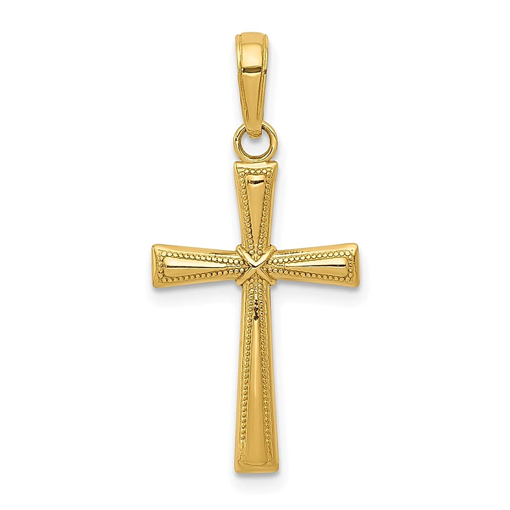 14K Yellow Gold X Cross Religious Pendant Necklace for Women - Latin Charm Fine Jewelry, Gift for Her - Perfect for Church, Baptism, Confirmation & Everyday Wear