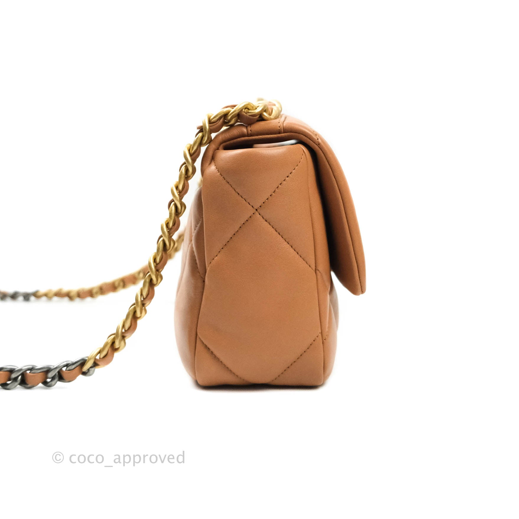 Chanel 19 Small Handbag in Dark Beige Caramel with Mixed Hardware - Perfect for Work, Travel & Evening Events
