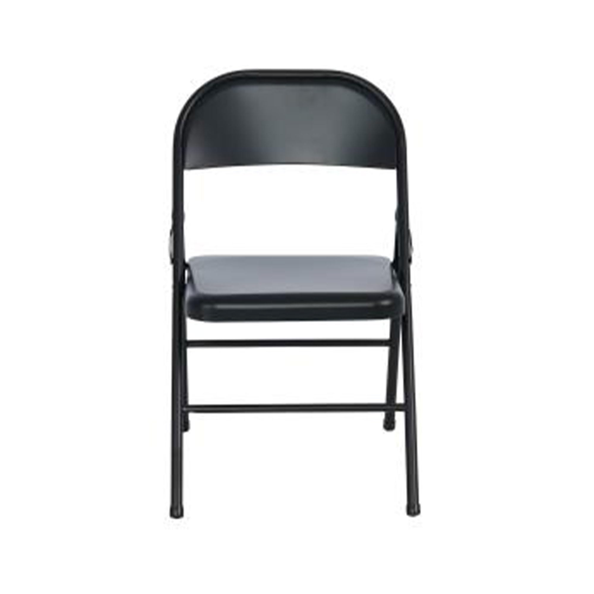 5-Piece Folding Table and Chairs Set - Durable Vinyl, Easy to Clean & Store - Perfect for Home, Office, Indoor & Outdoor Use - Great for Parties, Picnics & Small Spaces - Black