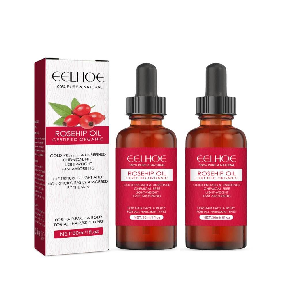 Pure Rose Fruit Facial & Body Essential Oil for Women - Natural Skin Care, Hydrating & Anti-Aging, Premium Rose Oil Blend (2 Pack) - Perfect for Daily Moisturizing, Massage & Aromatherapy