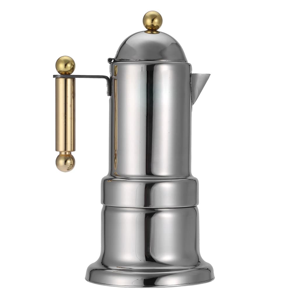 Haofy 200mL Stovetop Espresso Maker - Stainless Steel Coffee Pot for Home & Office