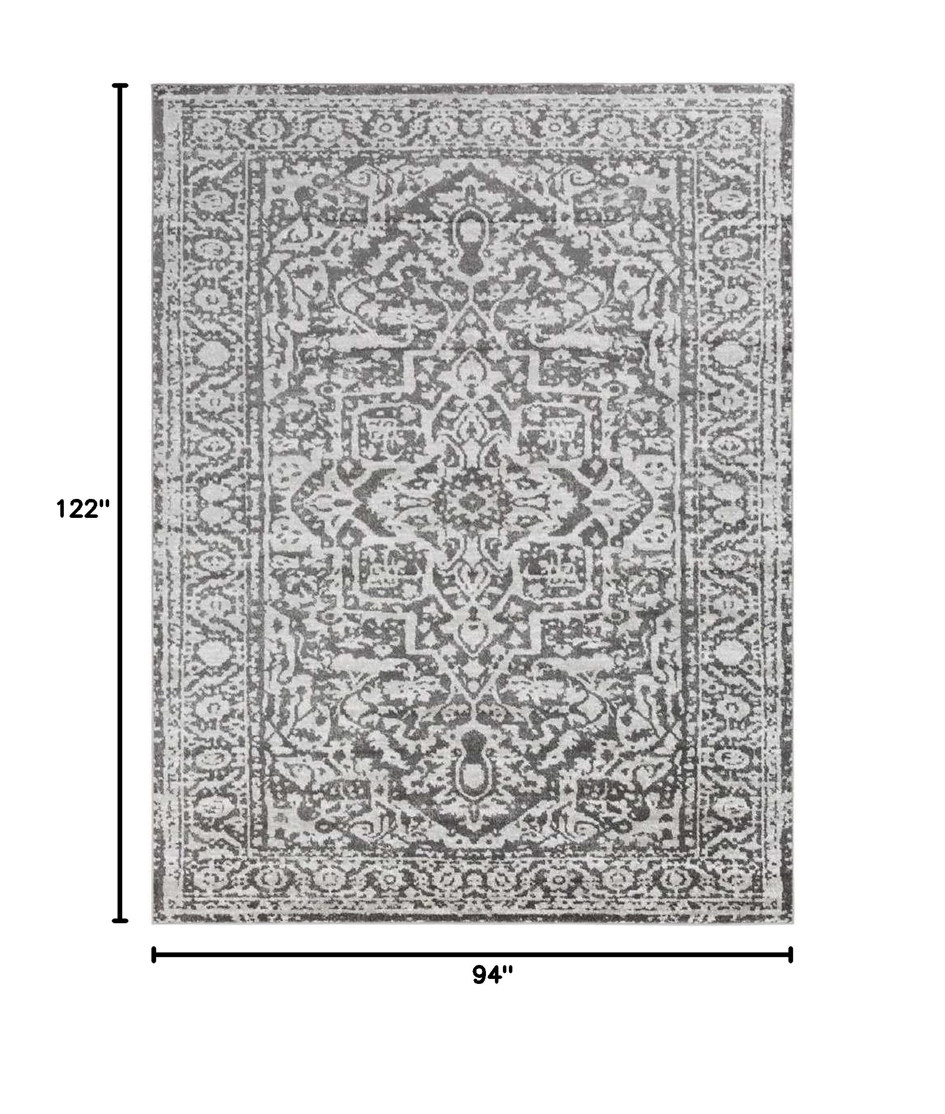 Mark&Day Emma Traditional 8x10 Area Rug - Charcoal, White, Beige & Black Handwoven Carpet for Living Room, Bedroom, Kitchen - Soft & Durable (7'10