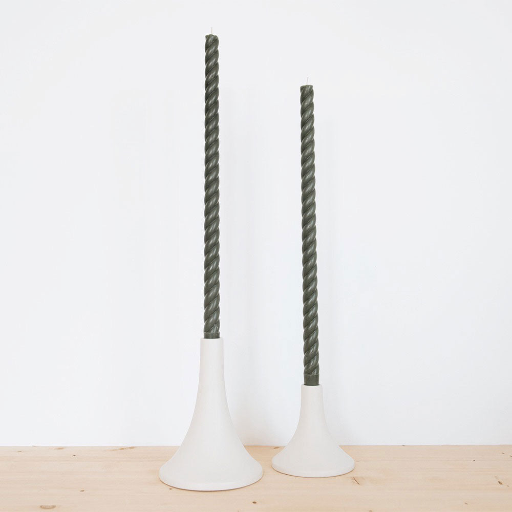 Grand White Ceramic Taper Candlestick Holder - Elegant Home Decor for Dining Table, Wedding Centerpiece & Holiday Decorations