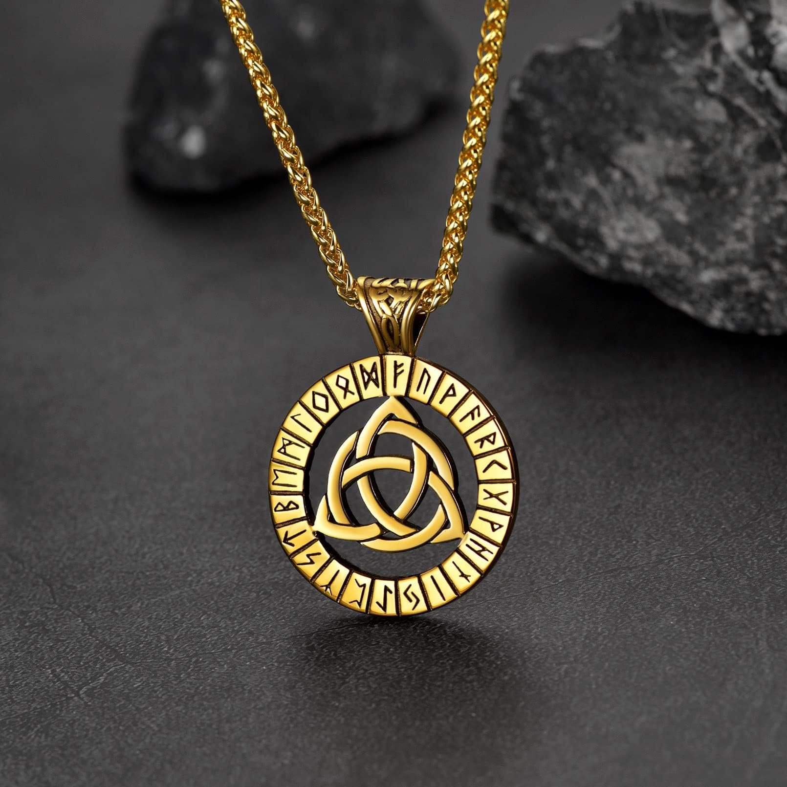 FaithHeart Viking Medal Necklace for Men - Stainless Steel Norse Mythology Pendant with Gift Box | Viking Jewelry for Men, Norse Warrior Necklace, Perfect for Cosplay, Gifts & Viking Enthusiasts