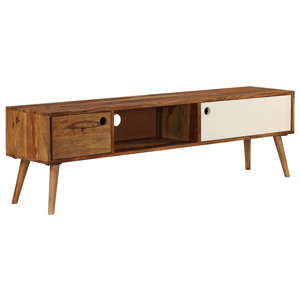 55 Inch TV Stand Solid Sheesham Wood Media Console - 55.1