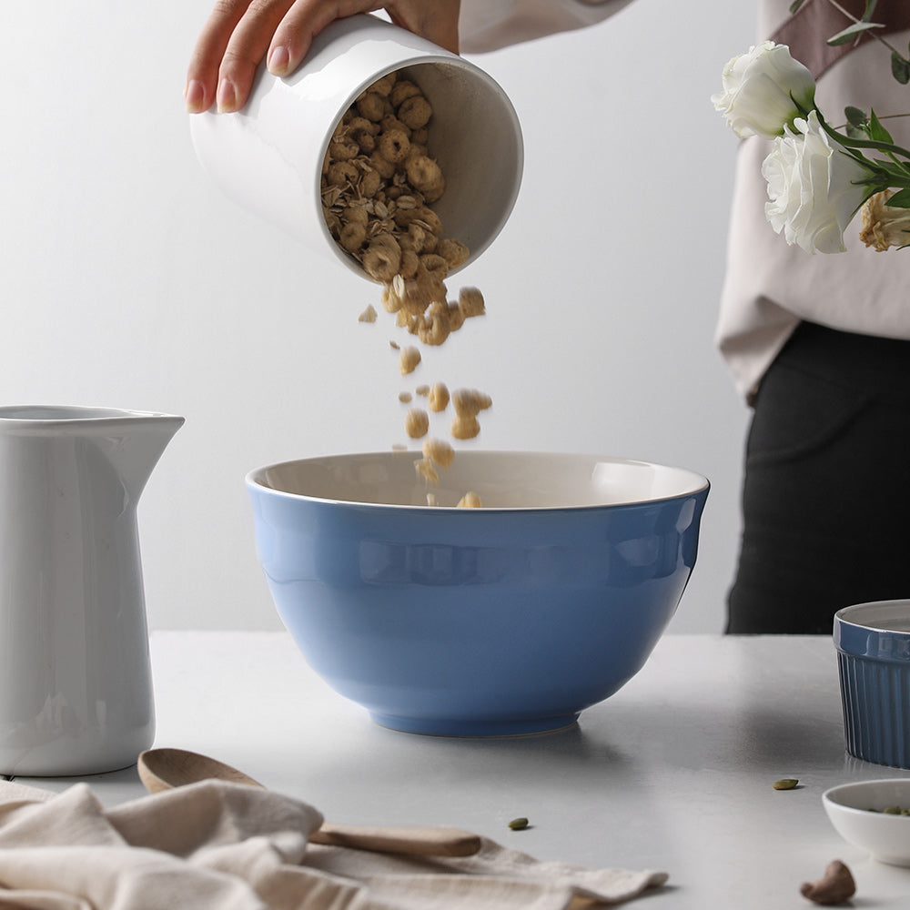 Premium Ceramic Mixing Bowls Set of 3 - Non-Slip Kitchen Essentials for Baking, Cooking & Food Prep - Perfect for Mixing Dough, Whisking Eggs & Serving Salads