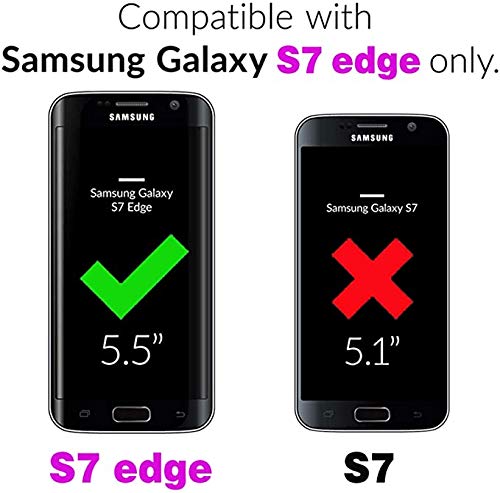 **ASUWISH Samsung Galaxy S7 Edge Wallet Case with Card Holder & Tempered Glass Screen Protector - Flip Cover Phone Case for Galaxy S7 Edge (Brown) | Perfect for Business, Travel & Everyday Use**