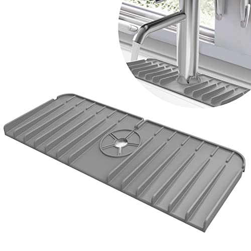 **JUGAAD LIFE Silicone Sink Splash Guard - Kitchen & Bathroom Faucet Drip Catcher Tray, Countertop Protector Mat - Prevents Water Spills & Mess (Ideal for Cooking, Dishwashing & Handwashing)**