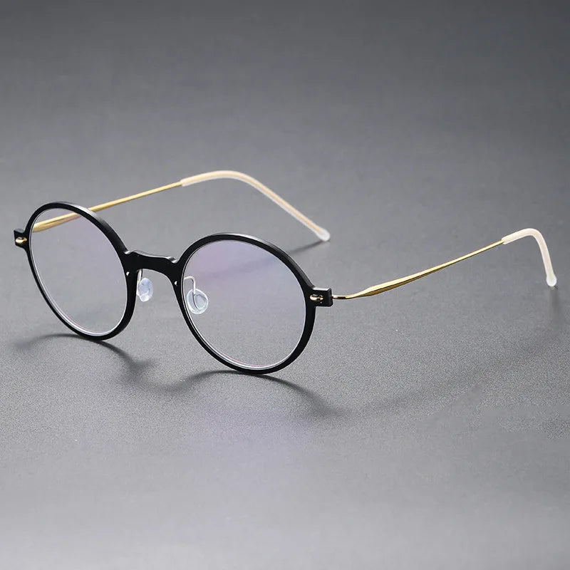 Aimee Unisex Full Rim Oval Screwless Titanium Acetate Eyeglasses Frame 6508 - Lightweight Durable Glasses for Work, Reading & Fashion