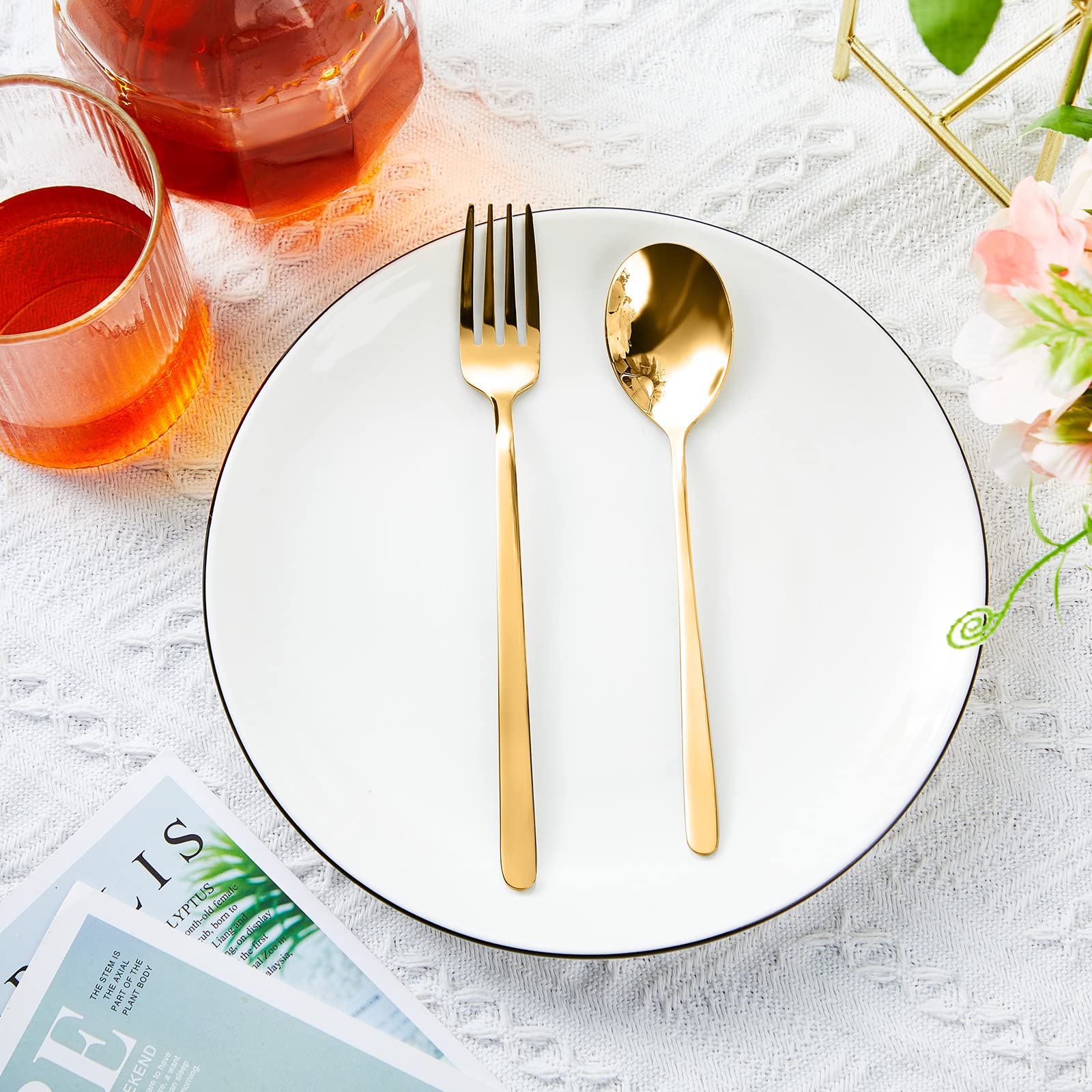 48-Piece Stainless Steel Flatware Set - 24 Forks & 24 Spoons (6.5