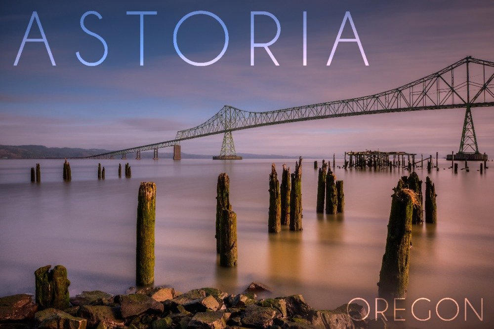 Astoria Megler Bridge at Sunrise - 24x36 Signed Art Print, Wall Decor Poster - Perfect for Home, Office & Gift Giving