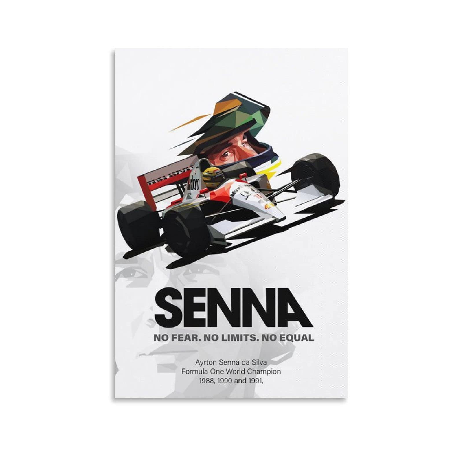 Ayrton Senna Racing Car Poster - Unframed 12x8 Inch (30x20cm) Wall Art for Home & Office Decor - Perfect for Motorsports Fans, Living Room, Bedroom & Man Cave