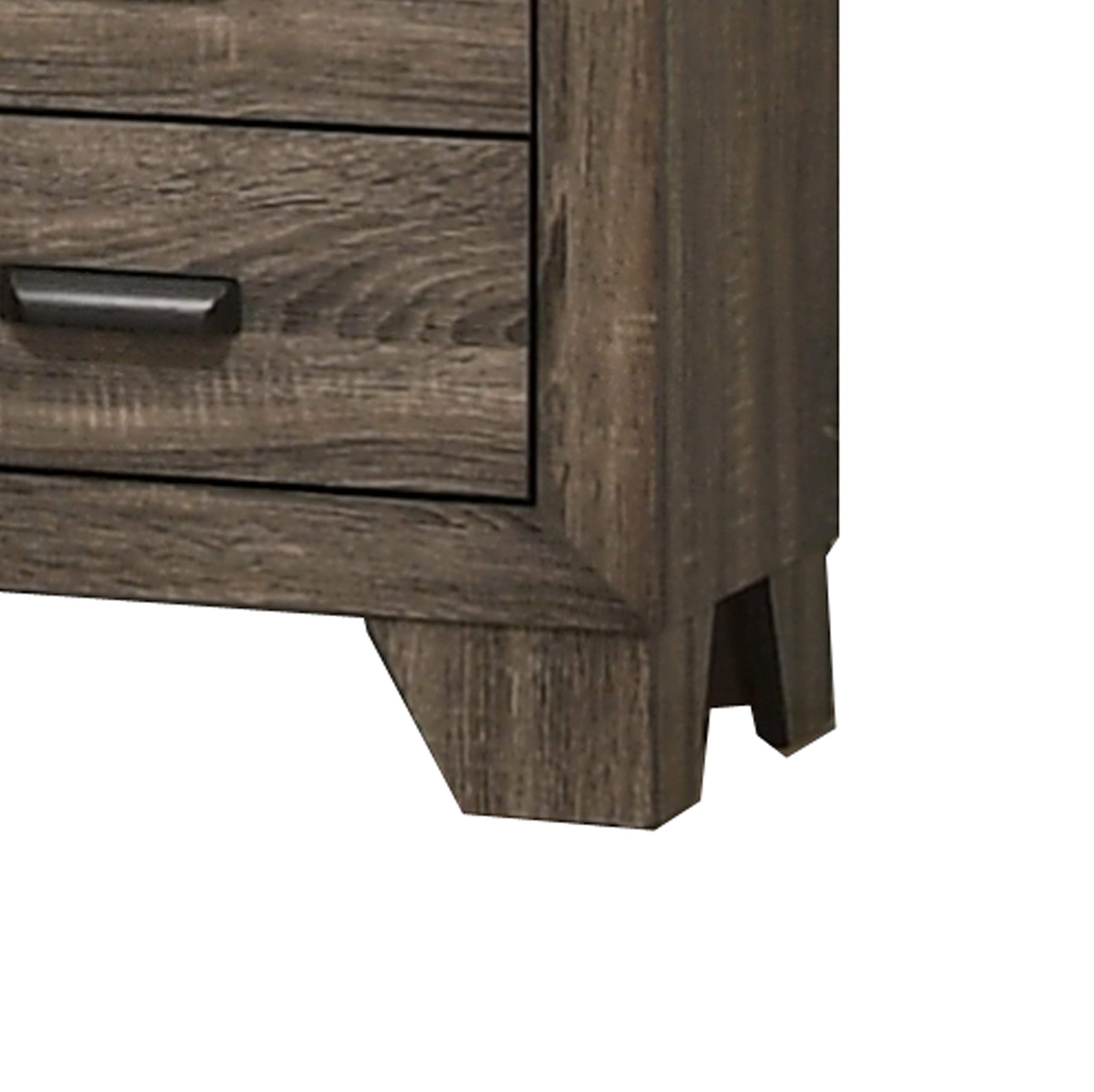 Benjara 2 Drawer Wooden Nightstand with Metal Handles - Solid Wood Bedside Table with Bracket Legs, Brown Finish - Perfect for Bedroom, Living Room, or Guest Room Furniture