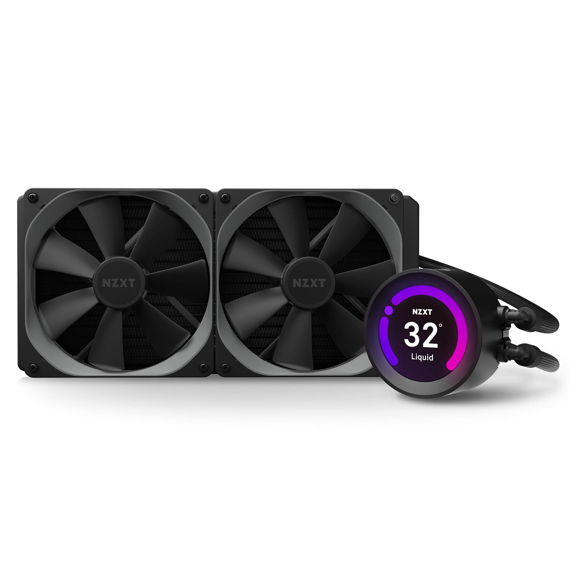 NZXT Kraken Z63 280mm AIO RGB Liquid CPU Cooler with Customizable LCD Display - Improved Pump & Aer P 140mm Radiator Fans (2 Included) - CAM V4 Software Control - Black - Perfect for Gaming PCs and High-Performance Workstations