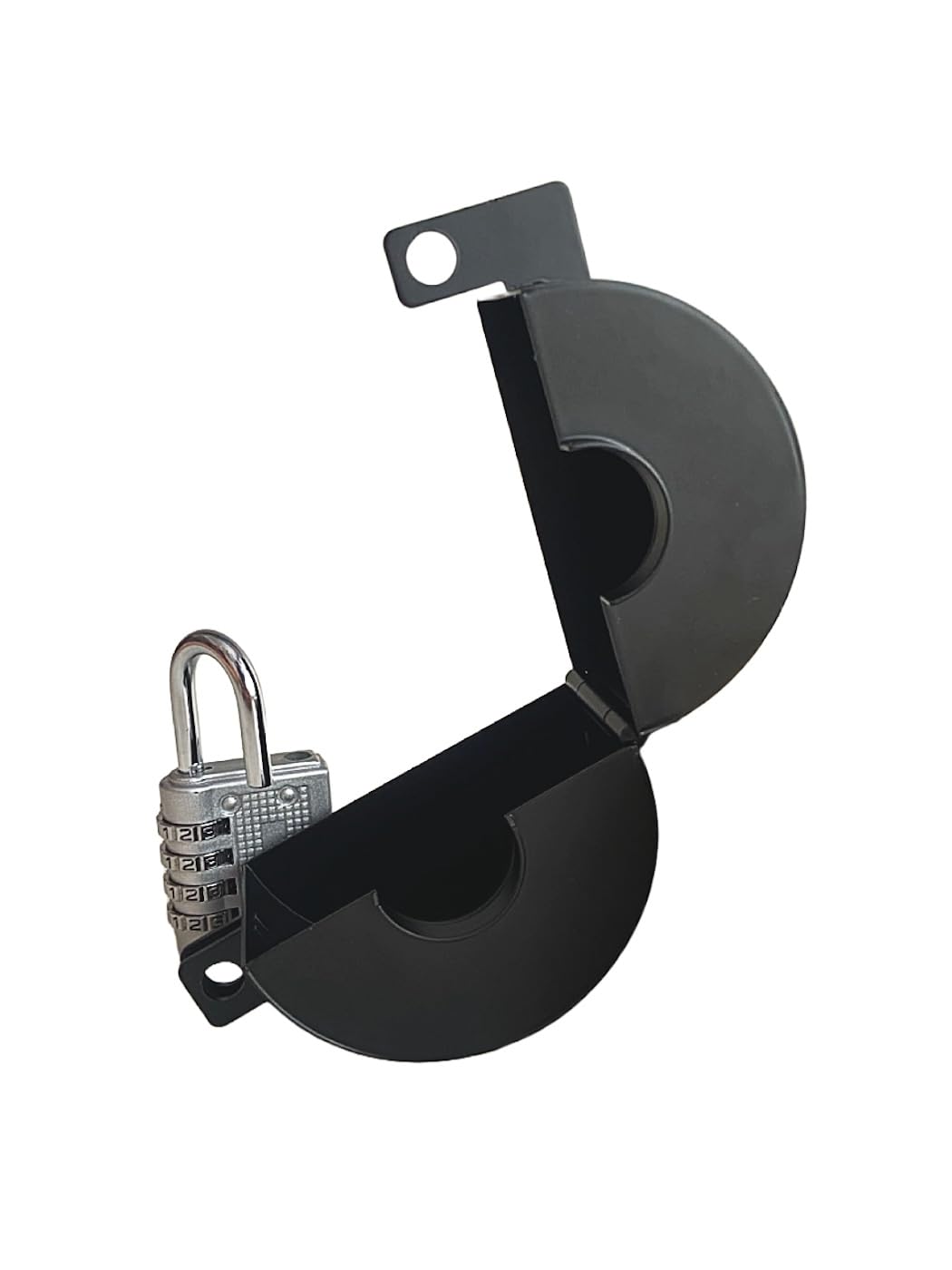 Matt Black Door Knob Lockout Device with Padlock - Childproof Door Handle Lock for Home Security | Prevents Doorknob Turning & Keyhole Access | Ideal for Child Safety, Pet Protection & Privacy in Bedrooms/Bathrooms