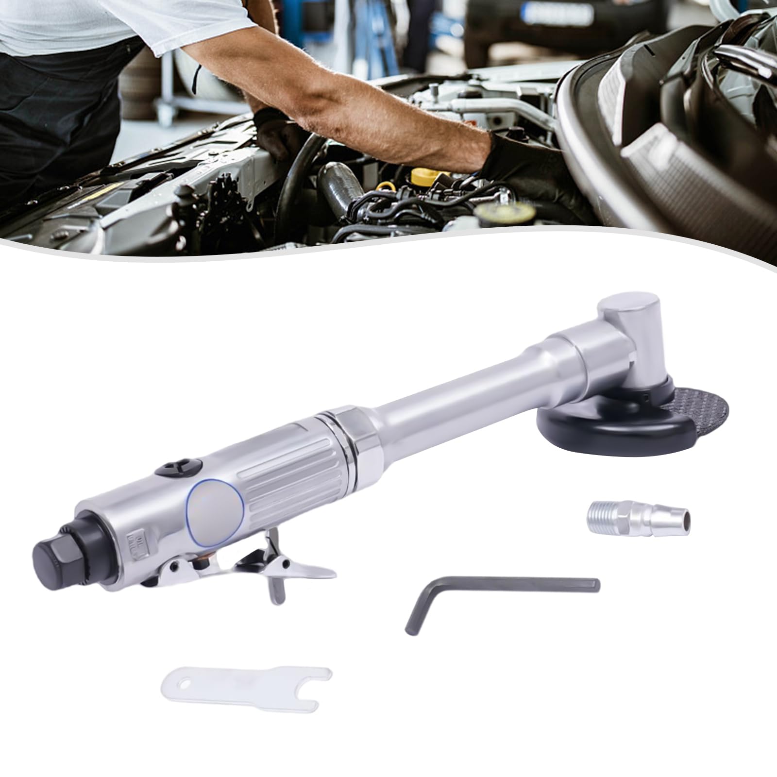 Heavy Duty Air Angle Cutter - 1/4 Inch Pneumatic Cutting Tool for Metal Trimming & Deburring | Industrial Power Tools for Metalworking, Automotive & DIY Projects