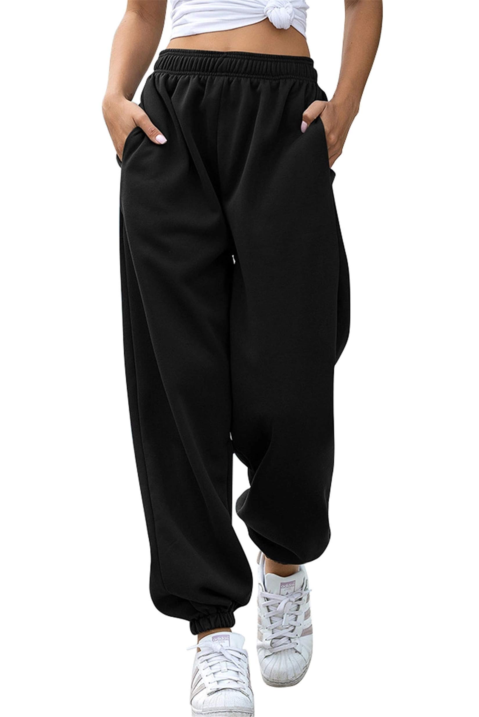 Yuemengxuan Women's High Waist Sweatpants with Pockets - Joggers, Yoga Pants & Lounge Pants for Gym, Running, Streetwear | Comfortable Casual Workout Trousers