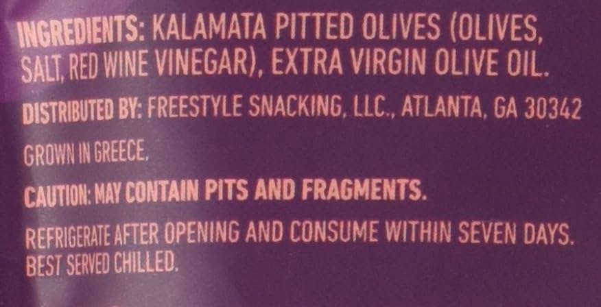 Organic Kalamata Olives 4 oz | Freestyle Snacks | Extra Virgin, Vegan, Gluten-Free | Perfect for Salads, Charcuterie Boards & Mediterranean Recipes