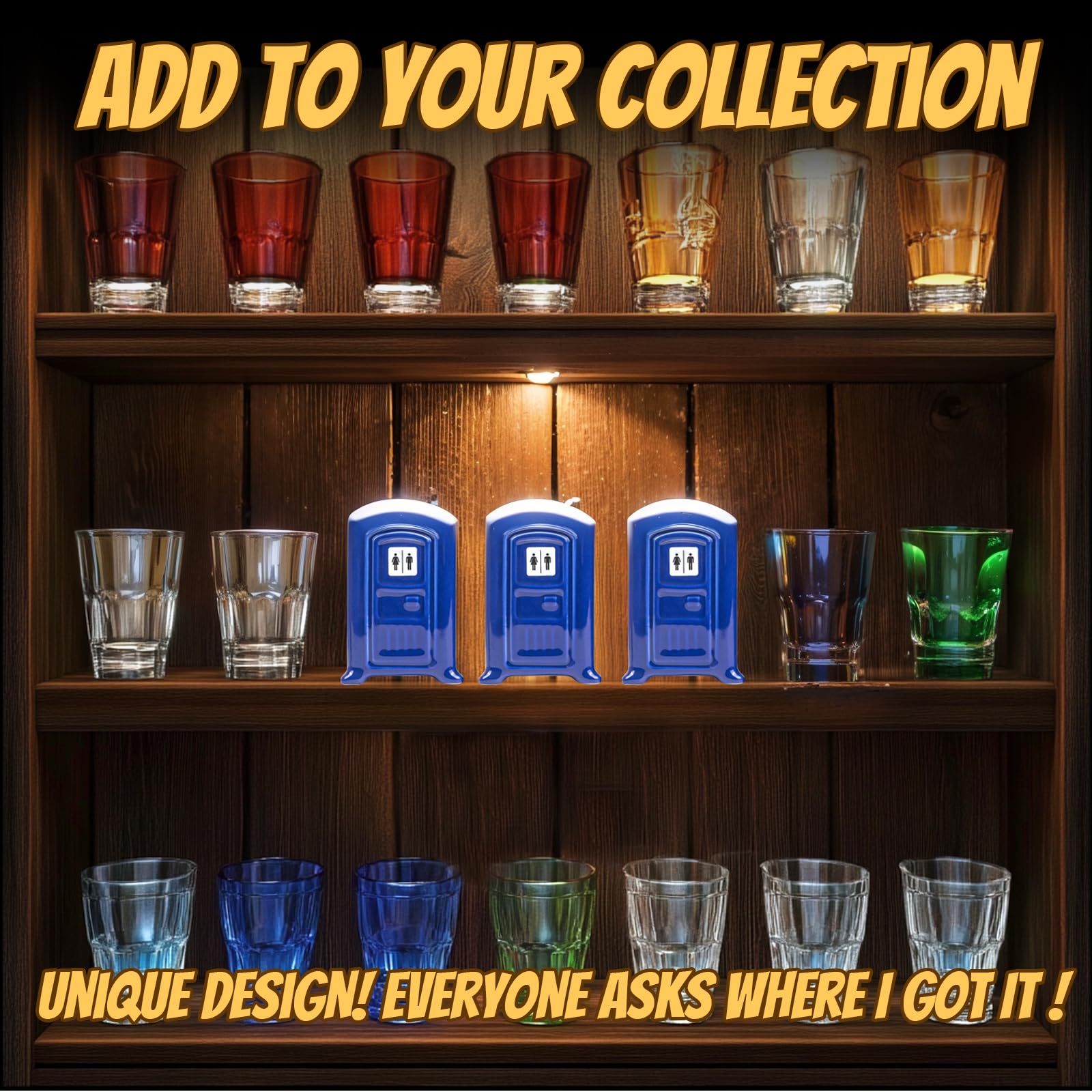Ceramic Porta Potty Shot Glasses (1 Pack) - Funny White Elephant Gag Gift for Adults, Perfect Secret Santa Gift for Men, Friends & Coworkers - Great for Parties, Office Exchanges & Novelty Drinking Games