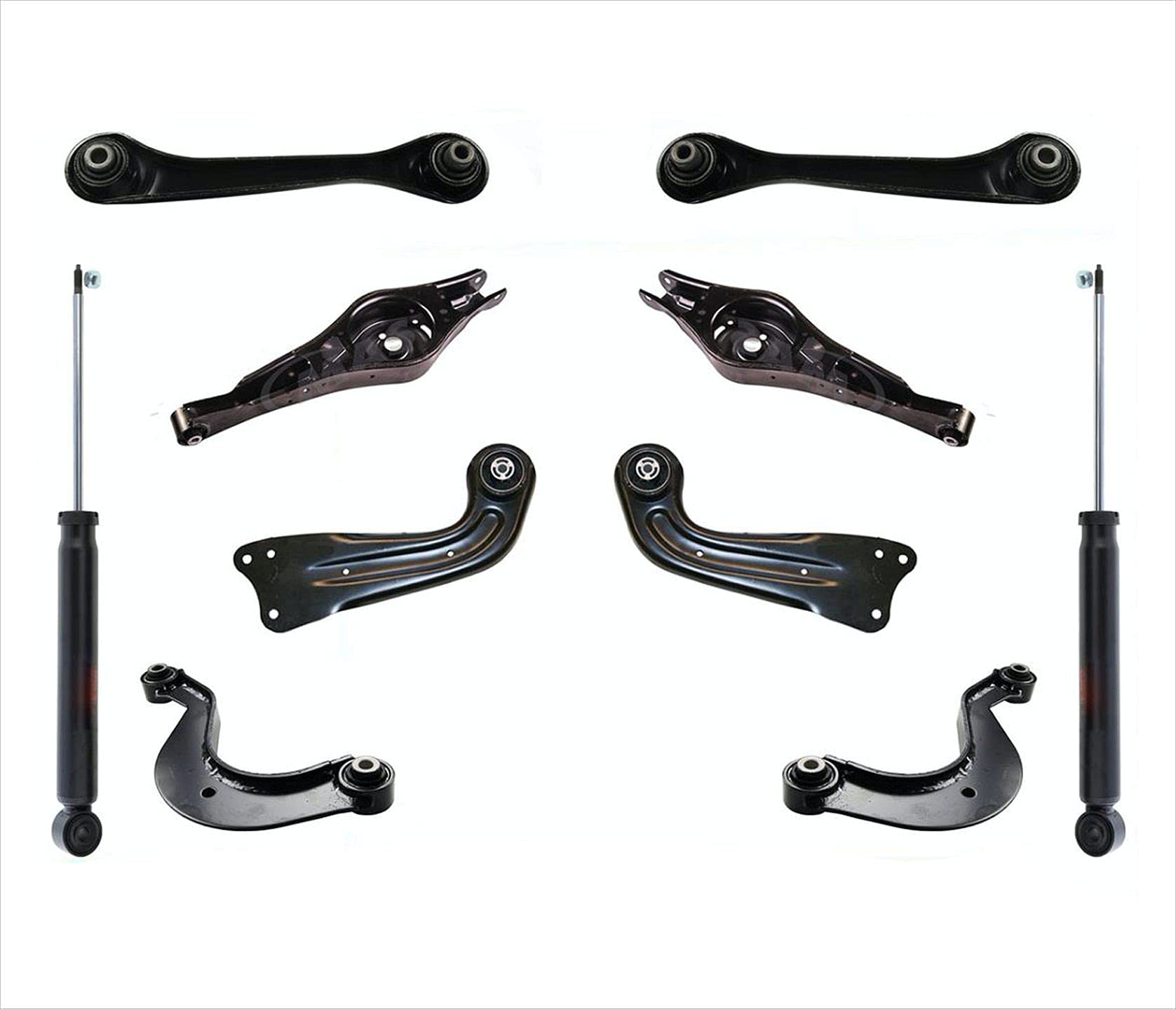 10 Pcs Kit Shocks Upper & Lower Control Arms Replacement for Volkswagen Jetta Passat GTI R32 - Perfect for Suspension Repair & Car Maintenance