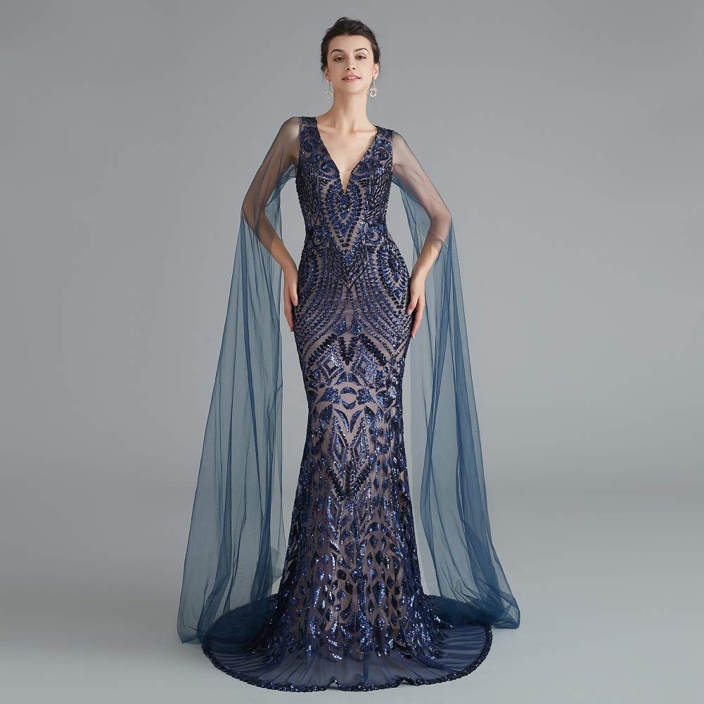 Engerla Sequin Prom Dress - Elegant Silver Mermaid Evening Gown with V-Neck for Bridal Party & Formal Events | Perfect for Homecoming, Pageants, and Red Carpet Occasions