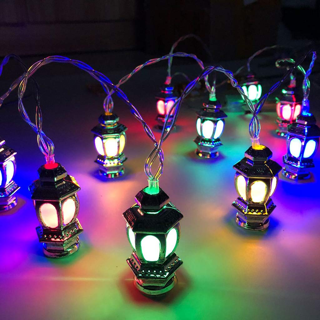 1.65m 10-Light LED Ramadan Lamp with Stereo - Indoor/Outdoor Decoration for Ramadan, Eid, Christmas, New Year, Weddings & Parties | Perfect for Home, Garden, Patio & Holiday Decor