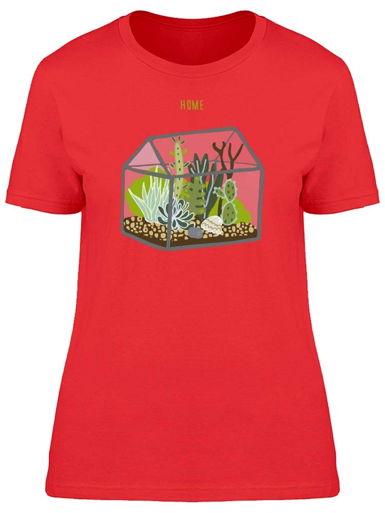 Smartprints Cool Succulent Terrarium T-Shirt for Women | Cute Botanical Graphic Tee | Perfect for Casual Wear, Gardening & Nature Lovers