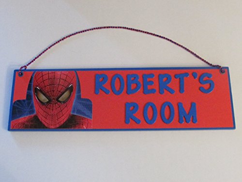 Personalized Spiderman Wall Sign for Boys Room - Custom Spider Man Name Decor - Kids Bedroom Decoration for Superhero Themed Rooms