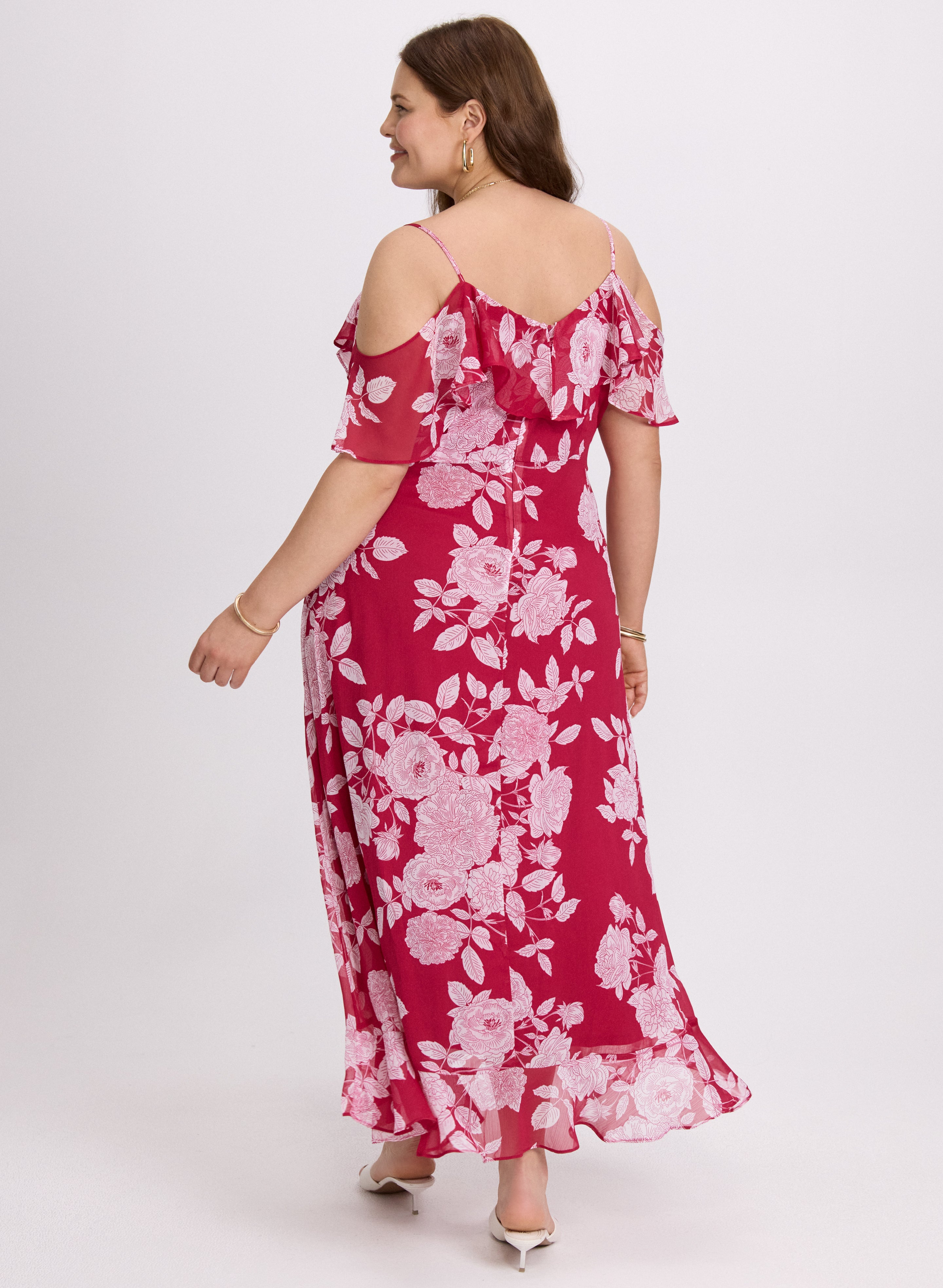 Floral Midi Dress for Women - Summer Boho Flowy Dress with Pockets | Perfect for Beach Vacations, Date Nights & Outdoor Weddings