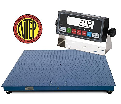 NTEP Certified 4'x4' Floor Pallet Scale - 5000 lb Capacity, 1 lb Increments - Legal for Trade Commercial Weighing - Perfect for Warehouses, Shipping & Logistics