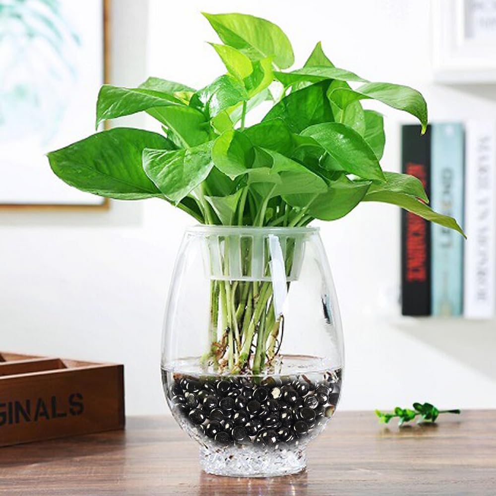 2 LB Black Glass Gems Flat Marbles - 180-200 PCS for Vase Fillers, Aquarium Decor, Fish Tank Pebbles, Fire Pit Stones, Craft Mosaics, Wedding Centerpieces, Party Table Scatter - Perfect for Home Decor, DIY Projects and Event Decoration