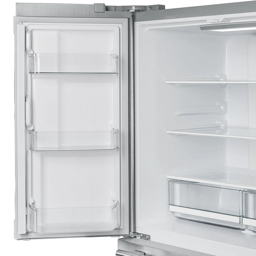 Forno Moena 36 Inch French Door Counter Depth Refrigerator - Stainless Steel FFRBI1820 36SB | Energy Efficient Kitchen Appliance for Modern Homes