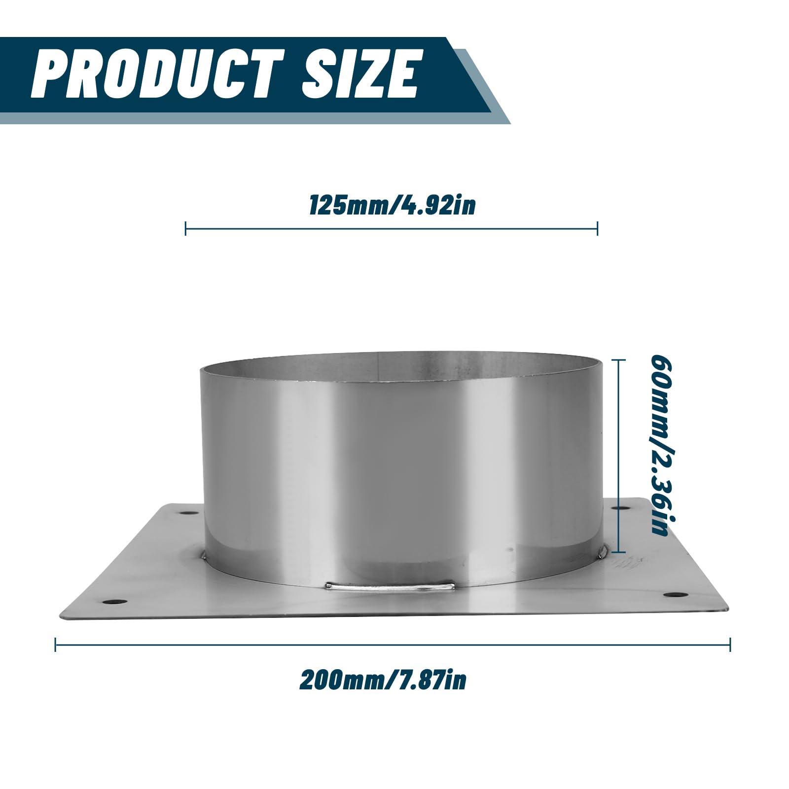 60mm Deep Diesel Heater Mounting Plate - Compatible with Webasto Air Top 2000/2000ST/2000STC & Eberspacher Airtronic D2/D4 - RV Camper Motorhome Floor Base Mount Bracket for Diesel Heater Turret Installation