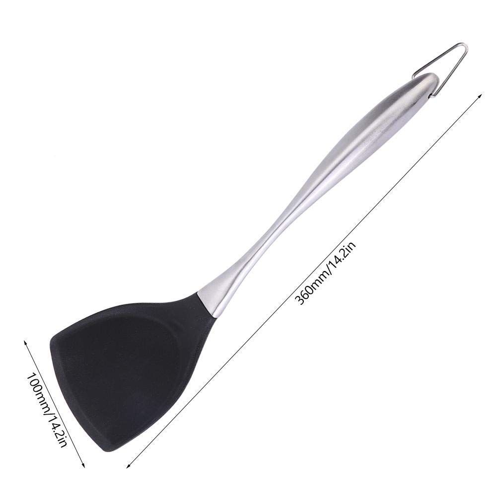 Non-Stick Silicone Turner Spatula - Heat Resistant Kitchen Cooking Utensil with Long Handle for Flipping Pancakes, Eggs, Burgers - Perfect for Home & Restaurant Use