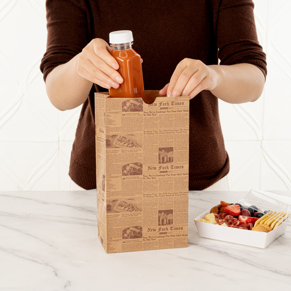 Eco-Friendly Kraft Paper Bags 8 lb, 6 x 4 x 11.75 Inches - Pack of 100 | Perfect for Retail Shopping, Gift Packaging & Party Favors