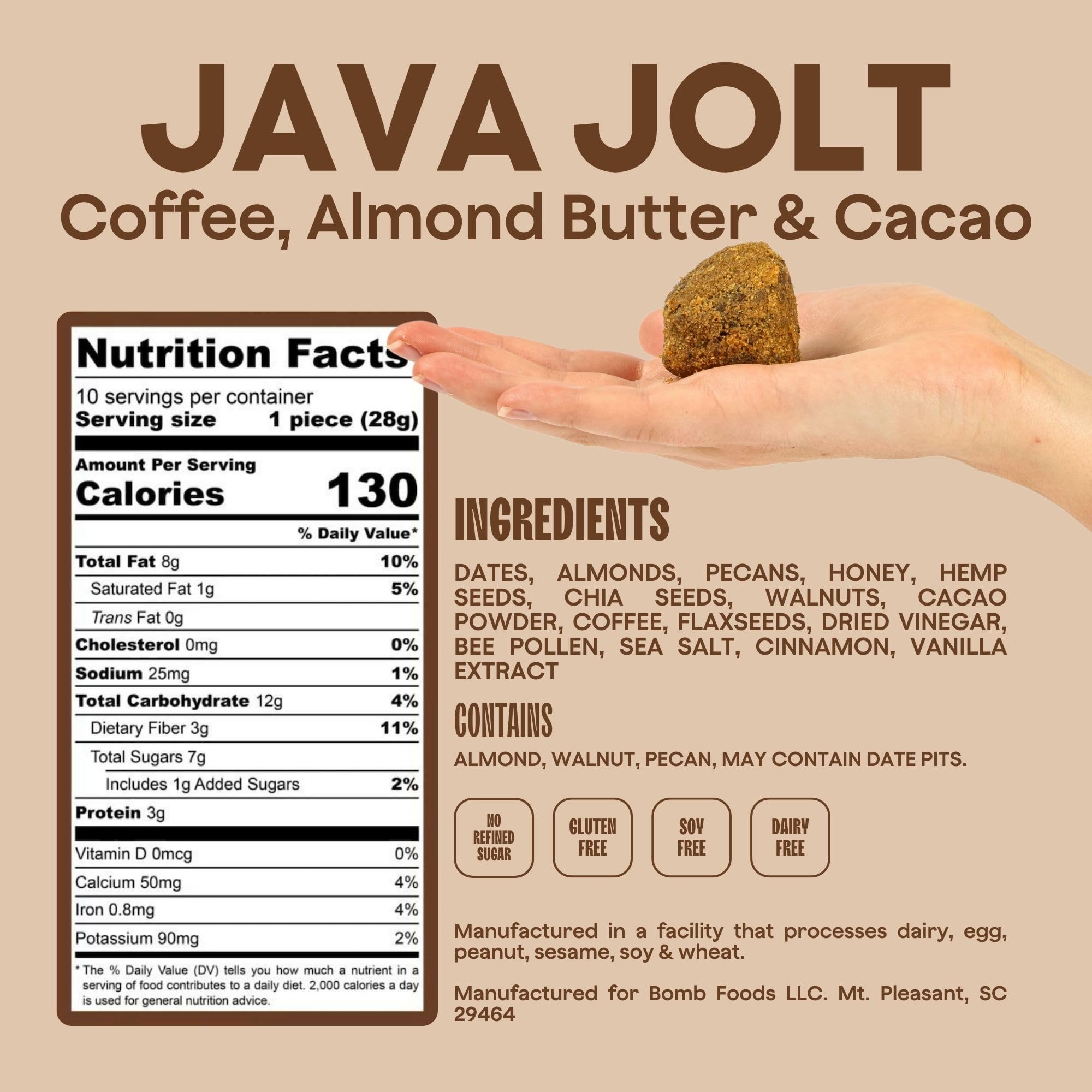 The Bomb Co. Blender Bomb - Java Jolt Superfood Smoothie Mix with Coffee & Amino Acids for Energy Support | High Fiber 10 Servings | Perfect for Post-Workout Recovery & Morning Energy Boost