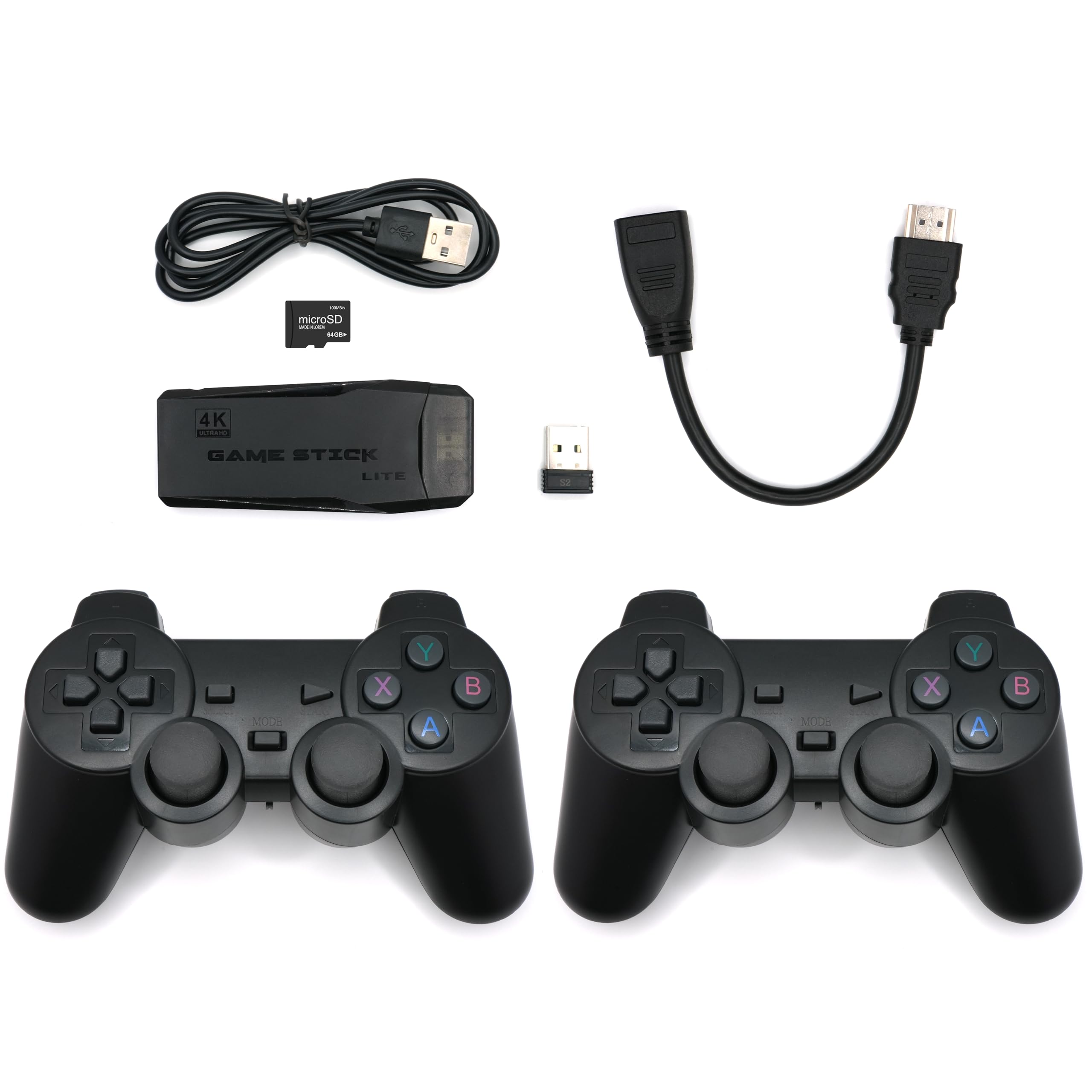 Mini Retro Game Console with 20,000 Built-in Classic Games & 12 Emulators - Plug & Play 4K Ultra HD Video Game System with 2 Wireless Controllers for Family Entertainment & Nostalgic Gaming