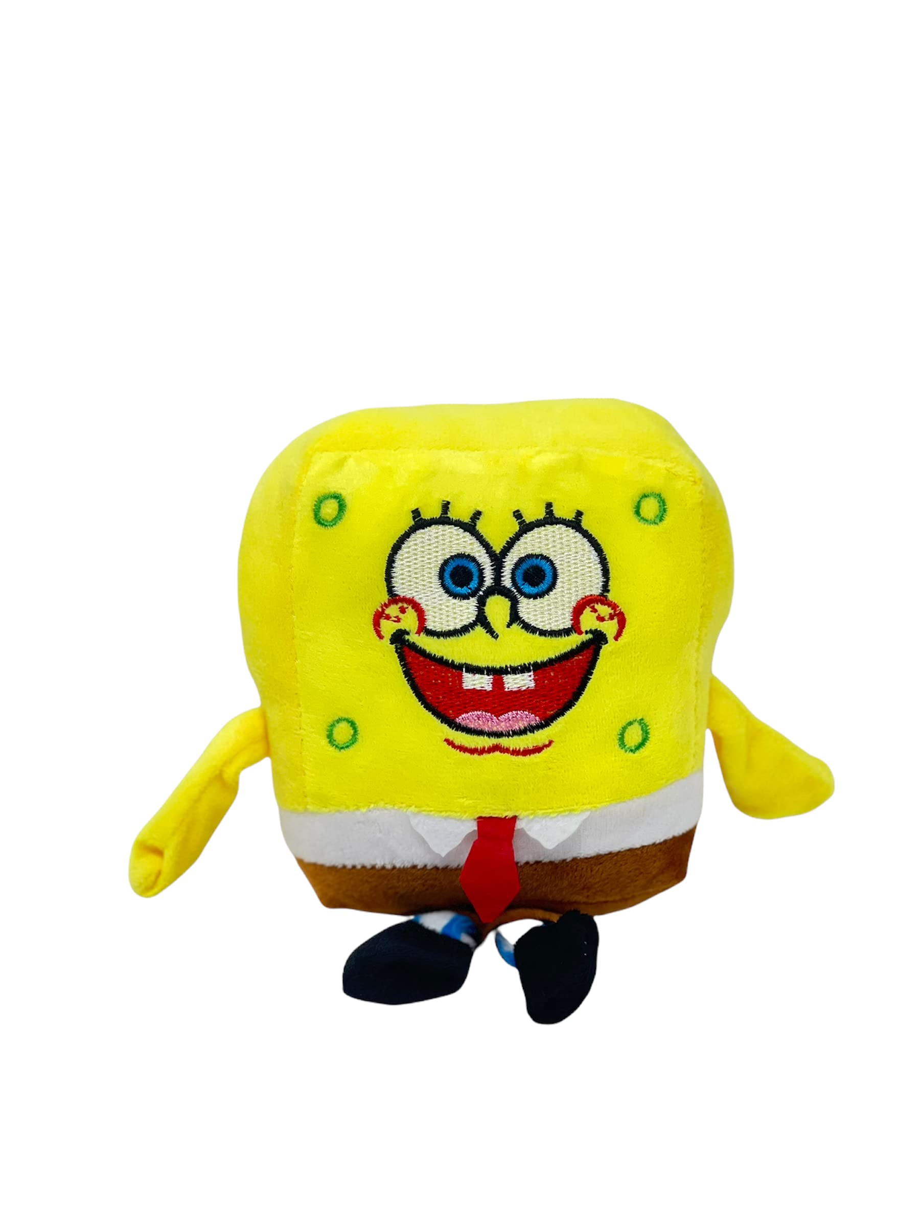 Spongebob Squarepants Plush Toy Set with Keychain - 6 Character Collection (Gray Spongebob, Patrick, Squidward, Mr. Krabs, Plankton) - Perfect for Kids' Birthday Gifts, Room Decor, and Anime Collectibles