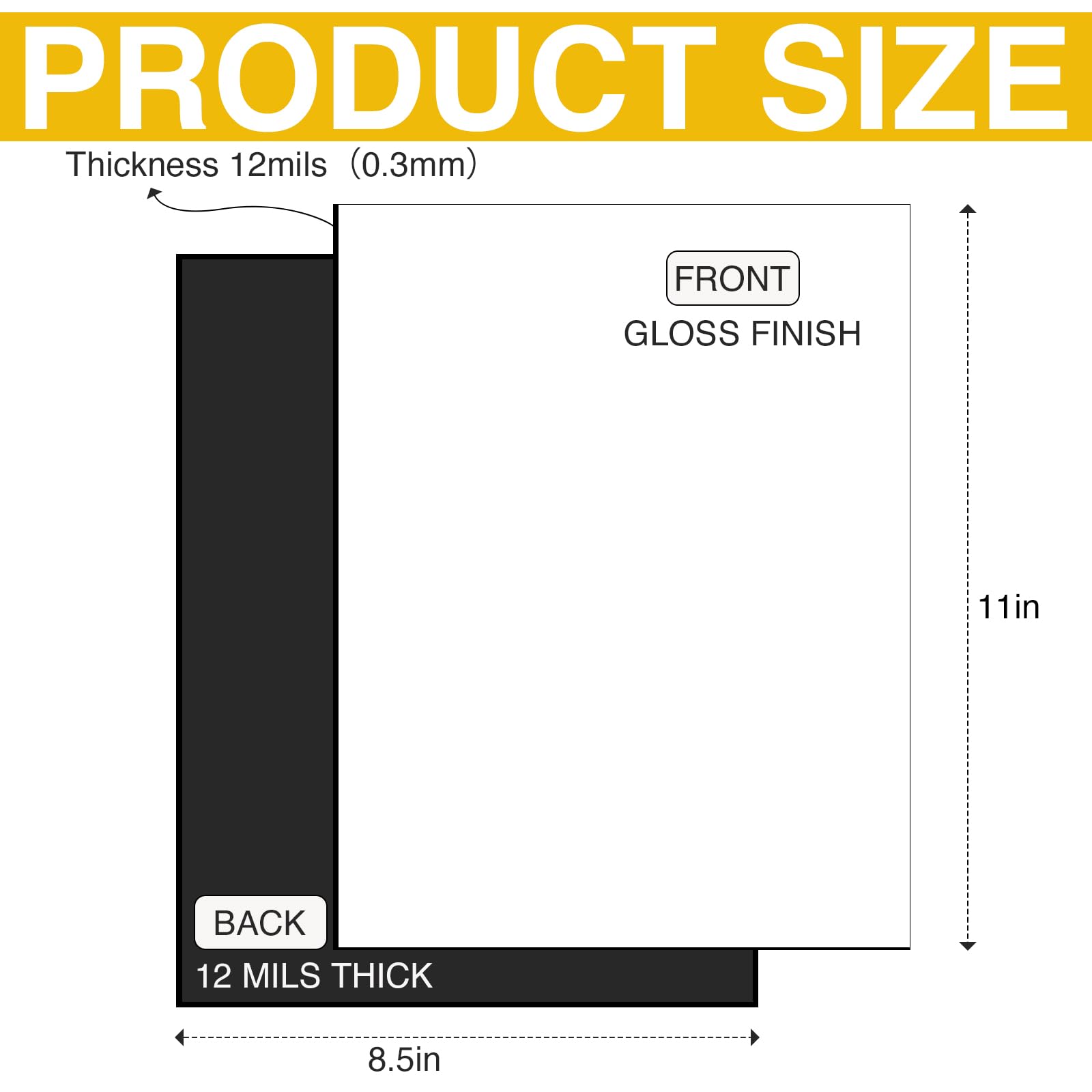 Inkjet Printable Magnetic Paper - 12 mil Thick Non-Adhesive Glossy Sheets for Office & DIY Projects (5 Sheets) | Perfect for Fridge Magnets, Photo Displays & Crafting