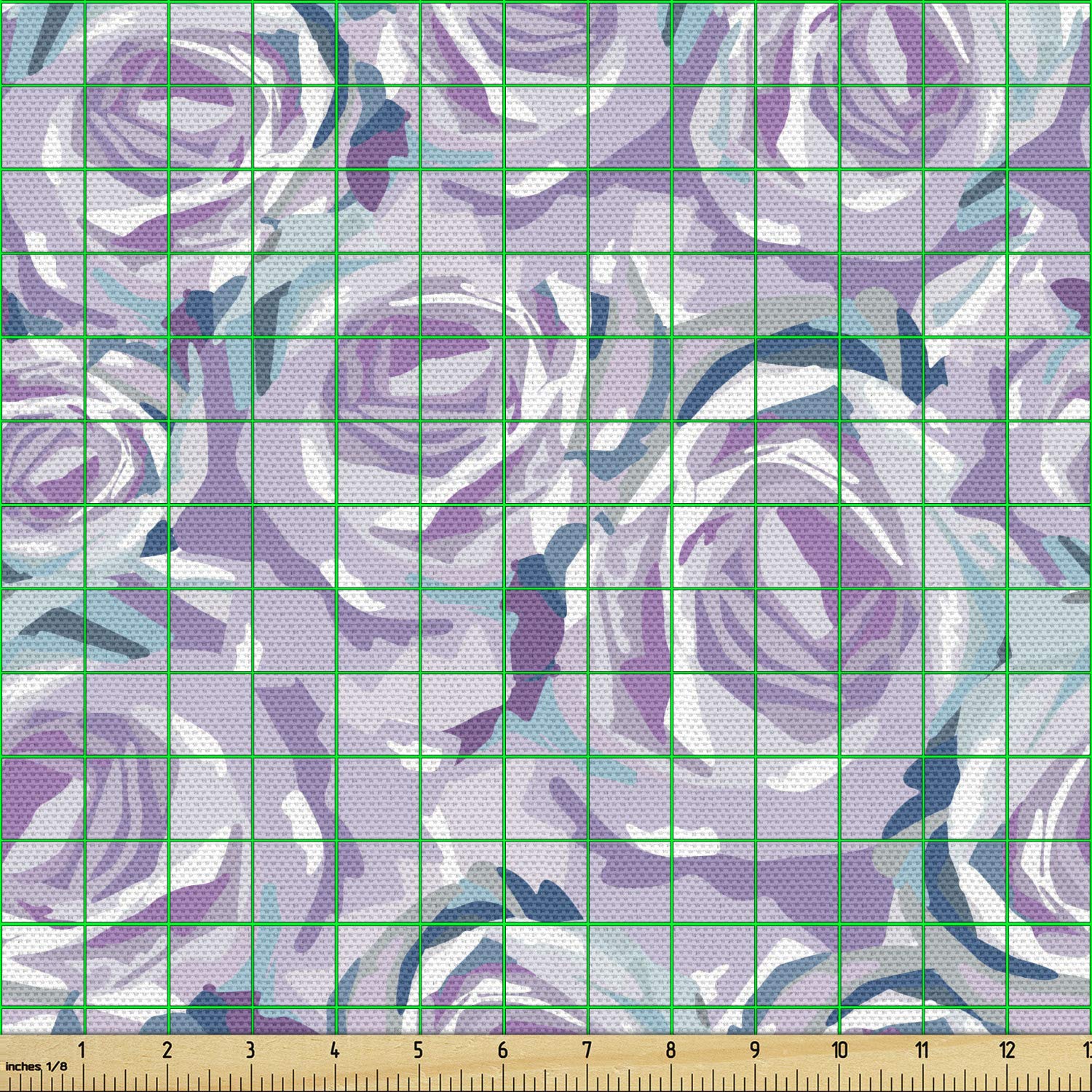 Ambesonne Floral Fabric by The Yard - Romantic Roses Pattern Upholstery Fabric for Sofa, Curtains & Home Decor | Mauve Seafoam Cotton Fabric for DIY Crafts, Pillow Covers & Table Runners