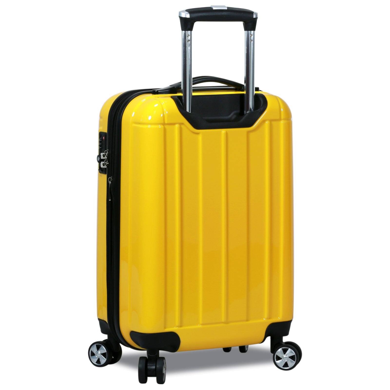 World Traveler Contour 3-Piece Hardside Spinner Luggage Set with TSA Lock - Lightweight Durable Suitcase for International Travel & Business Trips (Yellow, One Size)
