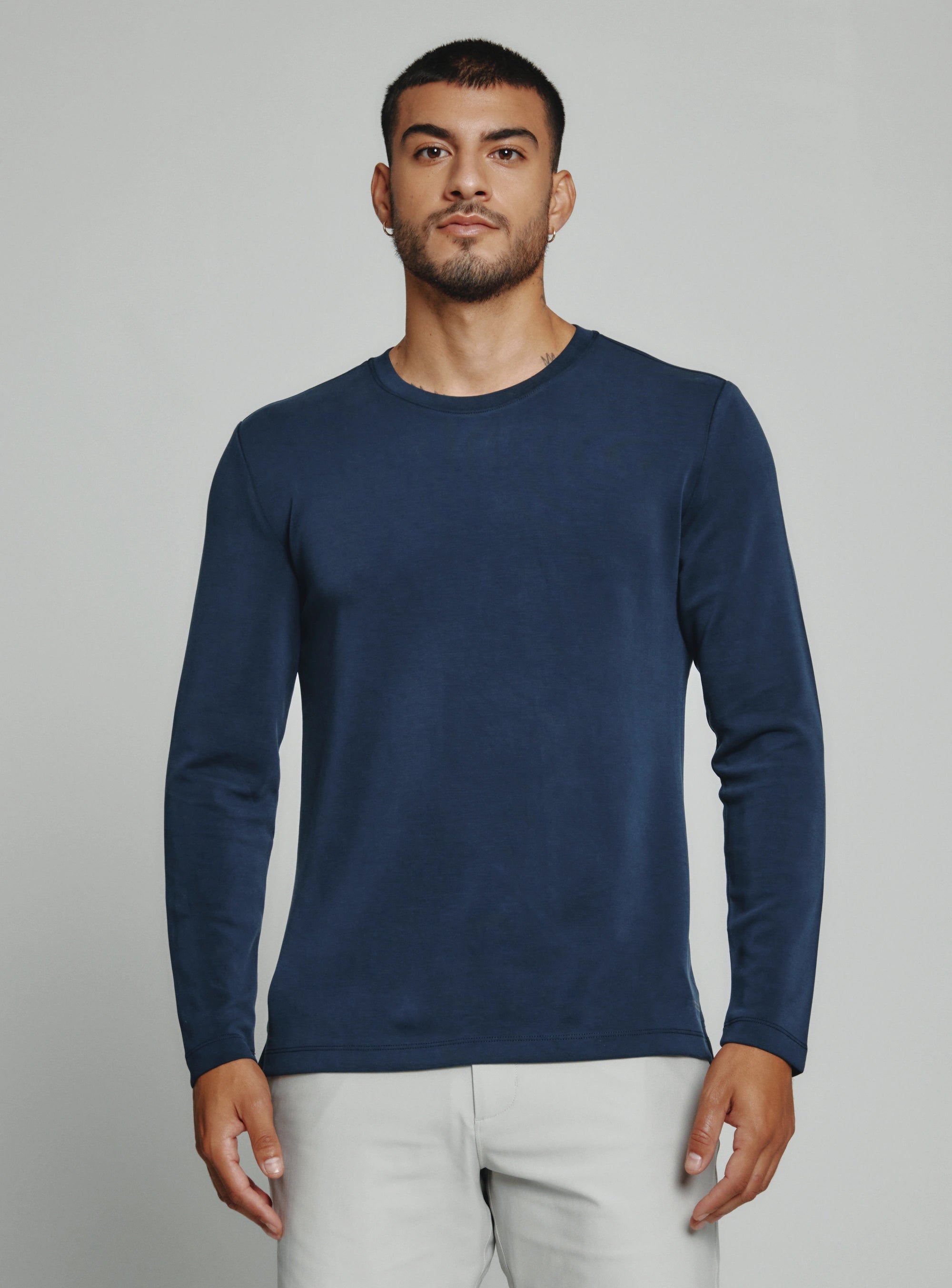 REV™ Men's Classic Navy Blue Crew Neck T-Shirt - Soft Cotton Casual Tee for Everyday Wear, Gym, and Outfits