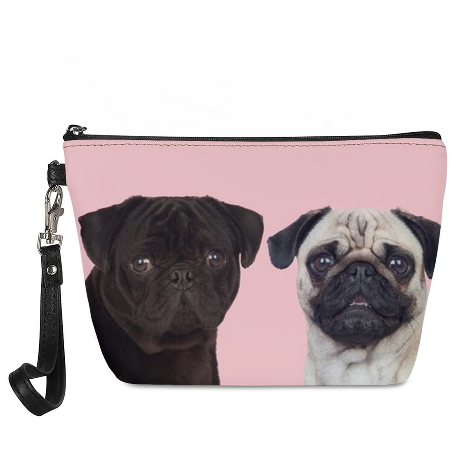 Pink Pug Makeup Bag for Women - Travel Cosmetic Organizer & Toiletry Pouch